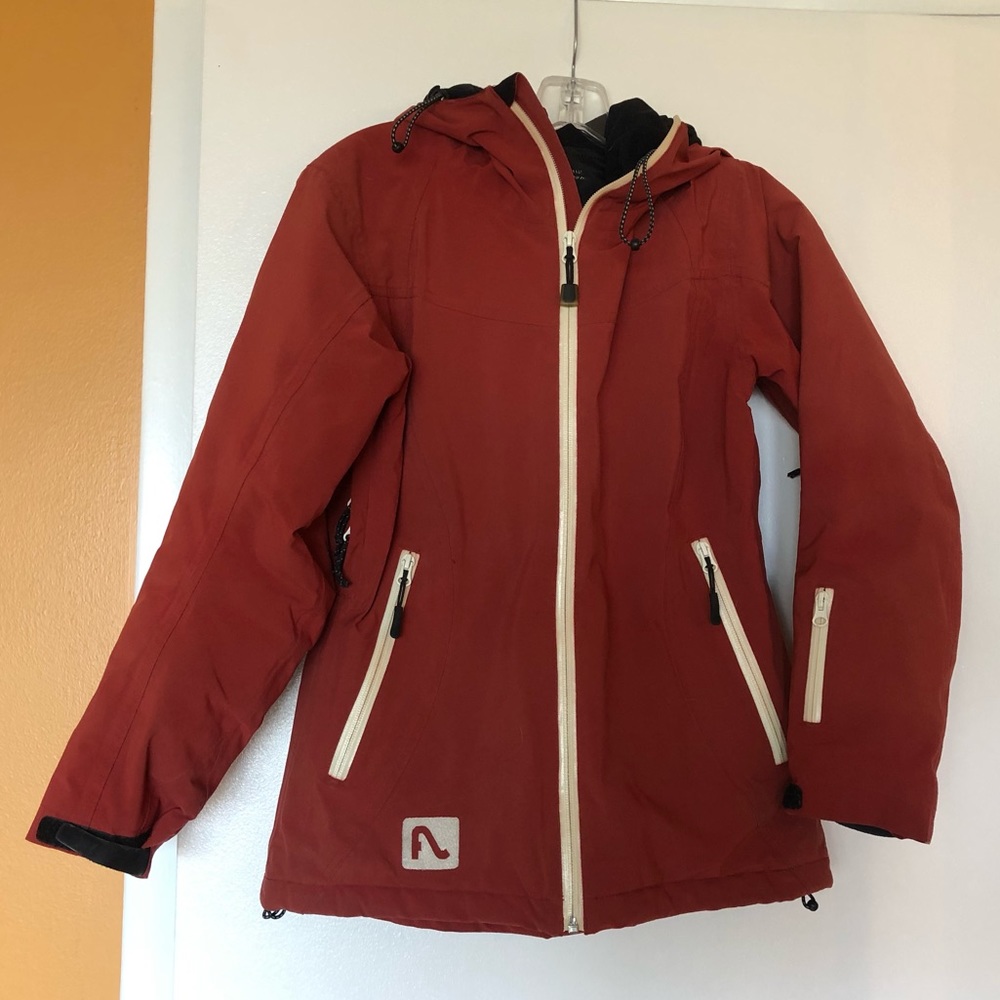 FlyLow Ski Parka- Softshell Burnt Orange & White